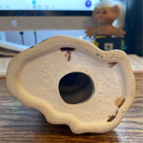 Vintage Tropical Bird On Rocks Driftwood Porcelain Figurine Made In Brazil 203-B - Picture 4 of 4